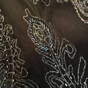 Basil & Maude Skirt with beaded tulle overlay / Size 6